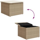 Vrtni tabure s jastukom bež 55 x 55 x 37 cm od poliratana | shoptok.hr