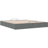 vidaXL Otomanski posteljni okvir brez vzmetnice Temno siva 160x200 cm | Shoptok.si