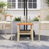  Vrtni stol bež 40x40x42 cm od poliratana i drva bagrema | Eponuda.com