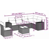 vidaXL 7-dijelni set vrtnih sofa od poliratana s jastucima smeđi | shoptok.hr