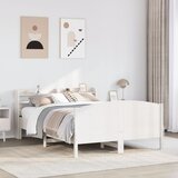vidaXL Posteljni okvir brez vzmetnice bel 150x200 cm trdna borovina Cene