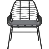  Vrtna garnitura - 6-dijelni vrtni blagovaonski set s jastucima crno Crna i tamno siva 200 x 100 x 74 cm 6 | shoptok.hr