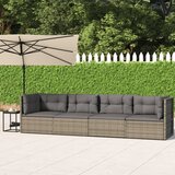 Maison Chic Seti vrtnega pohištva - Vrtna garnitura - Vrtni pohištvo set 4-delna z blazinami siv poli ratan, (21818221) | Shoptok.si