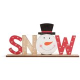 Family Christmas Božična dekoracija iz lesa za na polico z LED lučkami 24 x 4 x 11cm | Shoptok.si