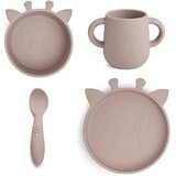 Nuuroo Silikonski set za jelo Lykke Žirafa Woodrose | ePonuda.com