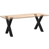 vidaXL noge za jedilno mizo x-oblika 2 kosa črna 70x(72-73) cm jeklo | Shoptok.si