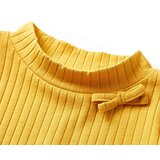  Dječja majica dugih rukava rebrasto pletena tamna oker 104 | shoptok.hr