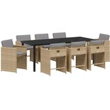  Vrtni set za objed 9 kom. Bež poliratan | shoptok.hr