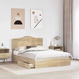  Postelja s shranjevanjem z vzglavjem Sonoma hrast 160 x 200 cm, (5000106727) | Shoptok.si