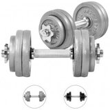  set od 2 podesive bučice od livenog gvožđa (ukupno 30 kg) srebrna | ePonuda.com