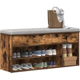 vidaXL Klupa za cipele boja dimljenog hrasta 102x30,5x45 cm drvena | shoptok.hr