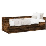  The Living Store Dnevna postelja s predali dimljeni hrast 75x190 cm inž. les - Dnevna Postelja, (21500067) | Shoptok.si