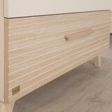 Roba Kremno bela/v naravni barvi otroška komoda v hrastovem dekorju s previjalnim pultom 110x98x75 cm Sidney – | Shoptok.si
