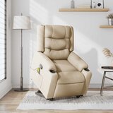 Maison Chic masažni naslanjač - Relax naslanjač s funkcijo vstajanja krem blago, (22062586) | Shoptok.si