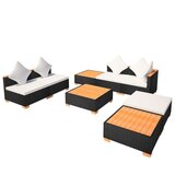  Vrtna sedežna garnitura z blazinami 8-delna poli ratan črna, (20598355) | Shoptok.si