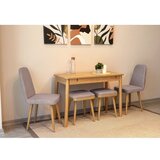 Hanah home vina mini 03 0701 oak soho grey (produžni set trpezarijskih stolova i stolica (6 komada)) | ePonuda.com