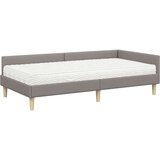  Kutni krevetni okvir s madracem Ostalo 2 pcs Sivo-smeđa tkanina | shoptok.hr