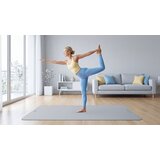 Rebel Active prostirka za gimnastiku za jogu, pilates, fitness, 200x115cm, debljine 1cm, TPE materijal, siva | shoptok.hr