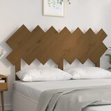 vidaXL Posteljno vzglavje medeno rjavo 141x3x80,5 cm trdna borovina Cene