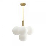 Toolight Zlatni viseći luster sa bijelim kuglastim sjenilima APP1574-5CP | shoptok.hr