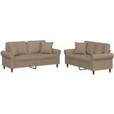  2-dijelni set sofa s jastucima boja cappuccina od umjetne kože | shoptok.hr