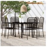  7-dijelni vrtni blagovaonski set crni | shoptok.hr