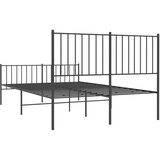 Metalni okvir kreveta uzglavlje i podnožje crni 120x200 cm | shoptok.hr