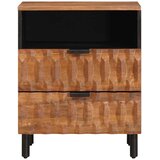 Noćni ormar s ladicama Smeđa 50 x 33 x 62 cm Čvrsto drvo manga | Eponuda.com