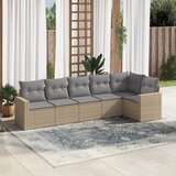 vidaXL 6-dijelni set vrtnih sofa s jastucima bež od poliratana Cijene
