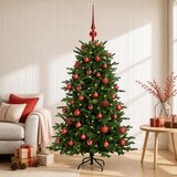  Umjetno božićno drvce s kuglicom 120 cm 150 LED lampica - 120 cm s LED-ima i crvenim lopticama | shoptok.hr
