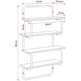  Polica sa 4 nivoa Dimljeni hrast 40 x 24,5 x 104 cm | shoptok.hr