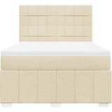  Krevet s oprugama i madracem krem 140 x 190 cm od tkanine | shoptok.hr
