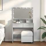  The Living Store Toaletna mizica z LED siva sonoma 80x41x134,5 cm - Toaletna Mizica, (21496004) Cene