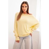 Kesi Włoski Women's asymmetric batwing viscose sweater yellow | Shoptok.si