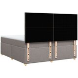 vidaXL Box spring postelja z vzmetnico taupe 200x200 cm blago, (21304720) | Shoptok.si