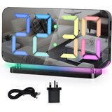 SZELAM Digitalna budilka z RGB LED zaslonom, USB priključki in nočno lučko | Shoptok.si