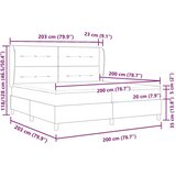 Box spring krevet Tamnozelena 200 x 200 cm Poliester | shoptok.hr