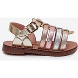 Boto Girls Children Sandals Made Of Eco Leather Golden Mariana | Shoptok.si