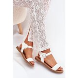 Boto Women's sandals on flat heel eco leather white Kivara | Shoptok.si