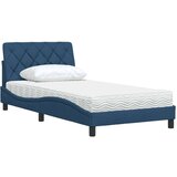  Postelja z vzmetnico modra 100x200 cm blago, (21829428) | Shoptok.si