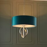 Endon 95223 - Luster na lancu 5xE27/10W/230V, prečnik 70 cm, plava/siva | Eponuda.com