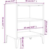  Nočna omarica s kovinskimi nogami dimljeni hrast 40x30x50 cm, (20732189) | Shoptok.si