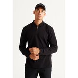 AC&Co / Altınyıldız Classics Men's Black Slim Fit Slim Fit Polo Neck T-Shirt cene