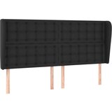  Uzglavlje s ušima crno 183x23x118/128 cm od umjetne kože | shoptok.hr