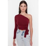 Trendyol Claret Red One Sleeve Tie Detailed Fitted Knitted Blouse Cijene
