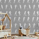  Tapeta - Sports Silhouettes - Dynamic figures of soccer players on a gray background. 50x1000 Standard | shoptok.hr