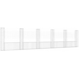 Gabionska košara U-oblika sa 6 stupova 620x20x150 cm željezna | shoptok.hr