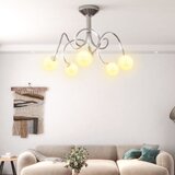 vidaXL Stropna lampa s okruglim staklenim sjenilima 5 G9 LED svjetala Cijene