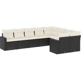  9-dijelni set vrtnih sofa s jastucima crni od poliratana | shoptok.hr