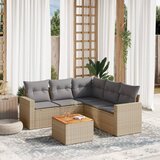 vidaXL 6-dijelni set vrtnih sofa s jastucima bež od poliratana | shoptok.hr